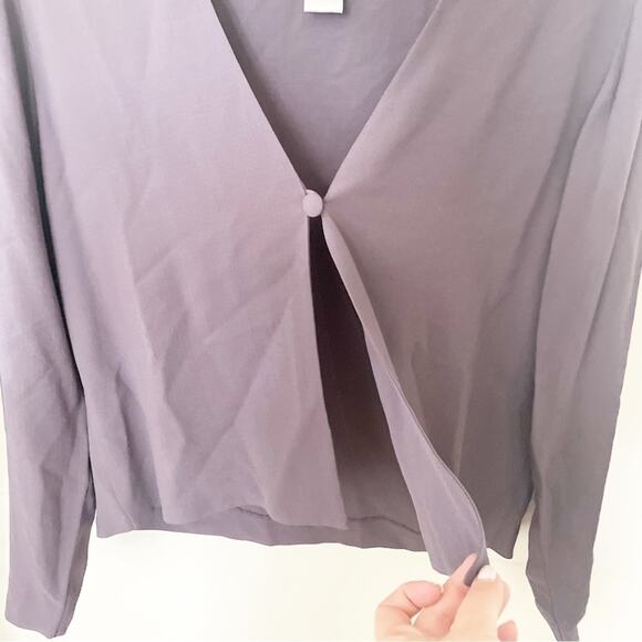 Eileen Fisher Purple Long Sleeve 100% Silk One-Button blouse Size S - Picture 4 of 5
